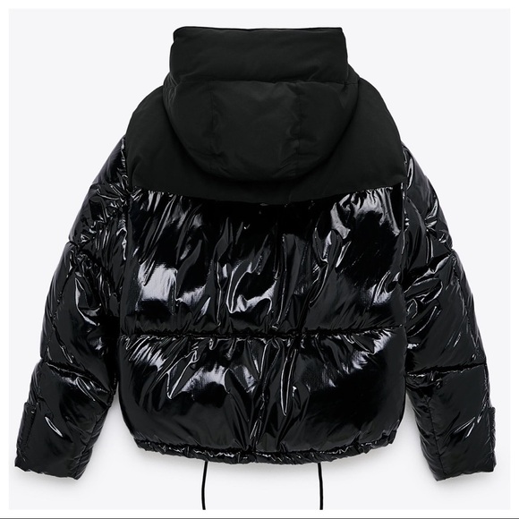 NWT. Zara Black Water Repellent Padded Jacket. Size S. - Picture 6 of 13